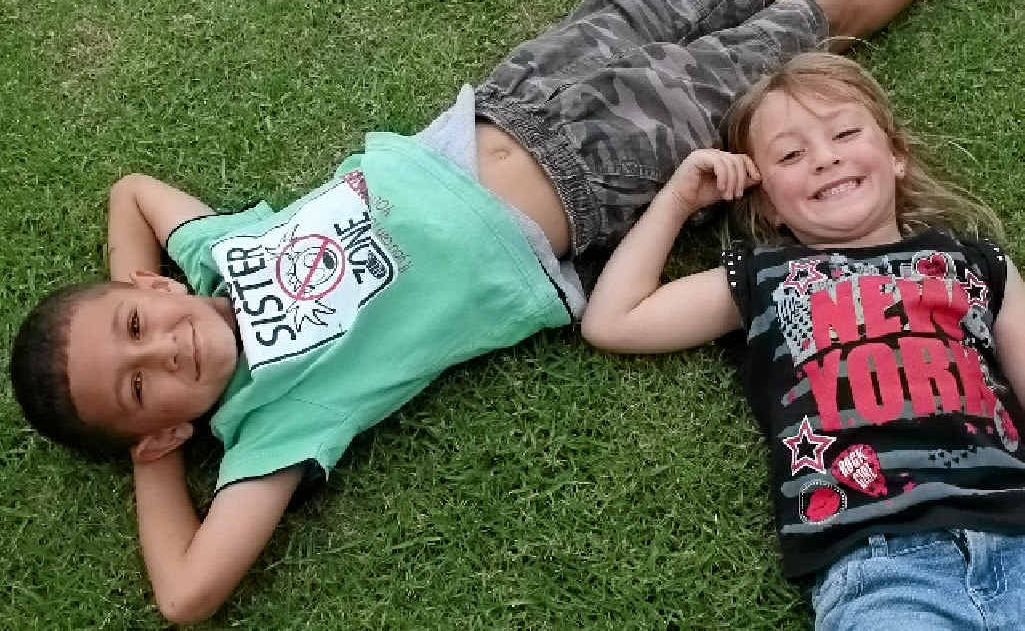 Jack and Ebony Sheard took advantage of the warmth to play in the park. Jack and Ebony Sheard took advantage of the warmth to play in the park.